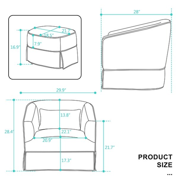 Swivel Barrel Chair With Ottoman，Swivel Accent Chairs Armchair for Living Room