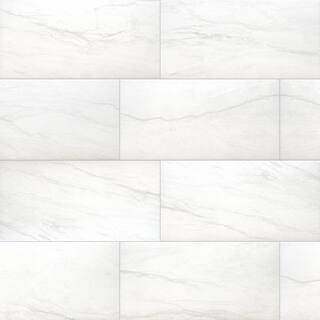 MSI Alexandra White 12 in. x 24 in. Matte Porcelain Marble Look Floor and Wall Tile (16 sq. ft.Case) NHDALEX12X24