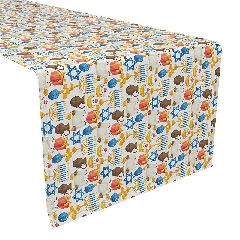 Table Runner， 100% Polyester， 12x72， Menorah Memories