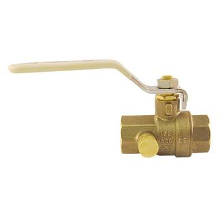 Everbilt 12 in. Brass Ball Valve with Waste NPT Full-Port THD95A303