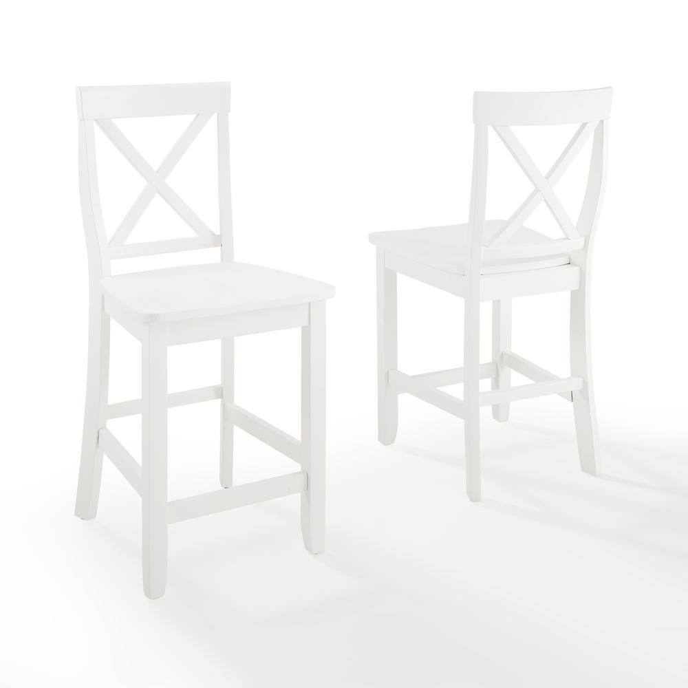 CROSLEY FURNITURE White X-Back Counter Stool (Set of 2) CF500424-WH