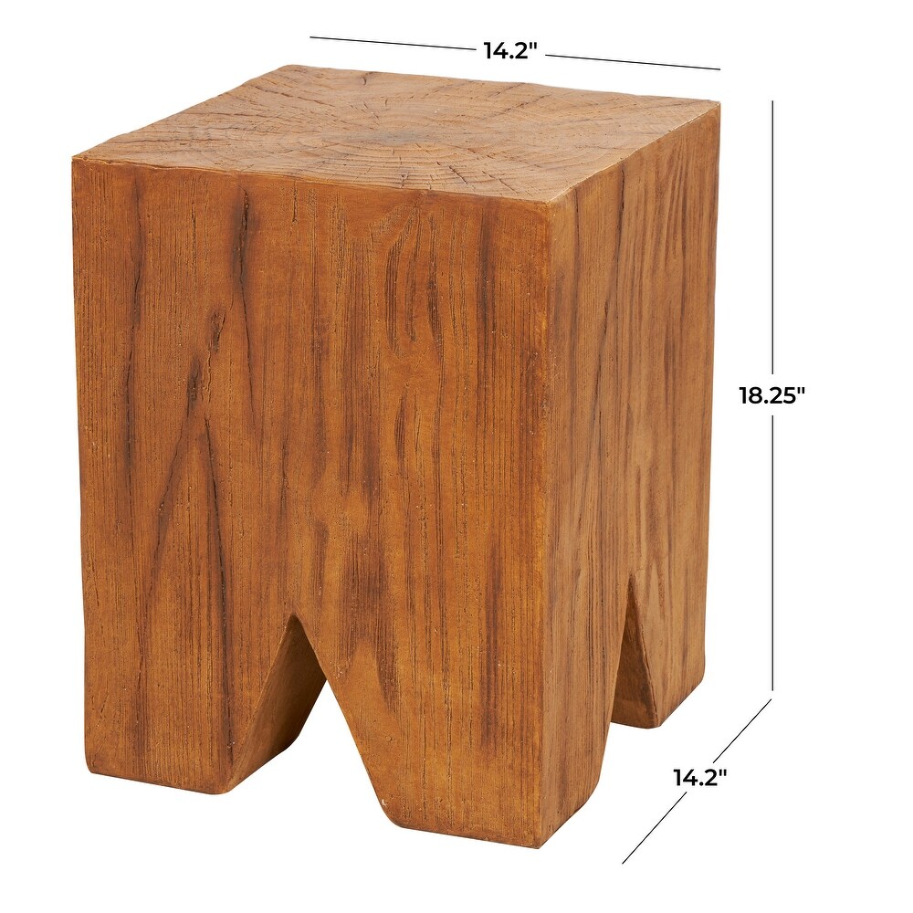 Brown Magnesium Oxide Outdoor Accent Table