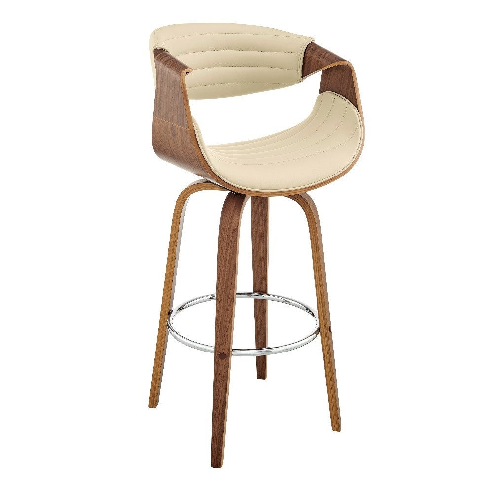 Swivel Bar Stool with Leatherette Bucket Seat - 20 L x 20 W x 41 H Inches