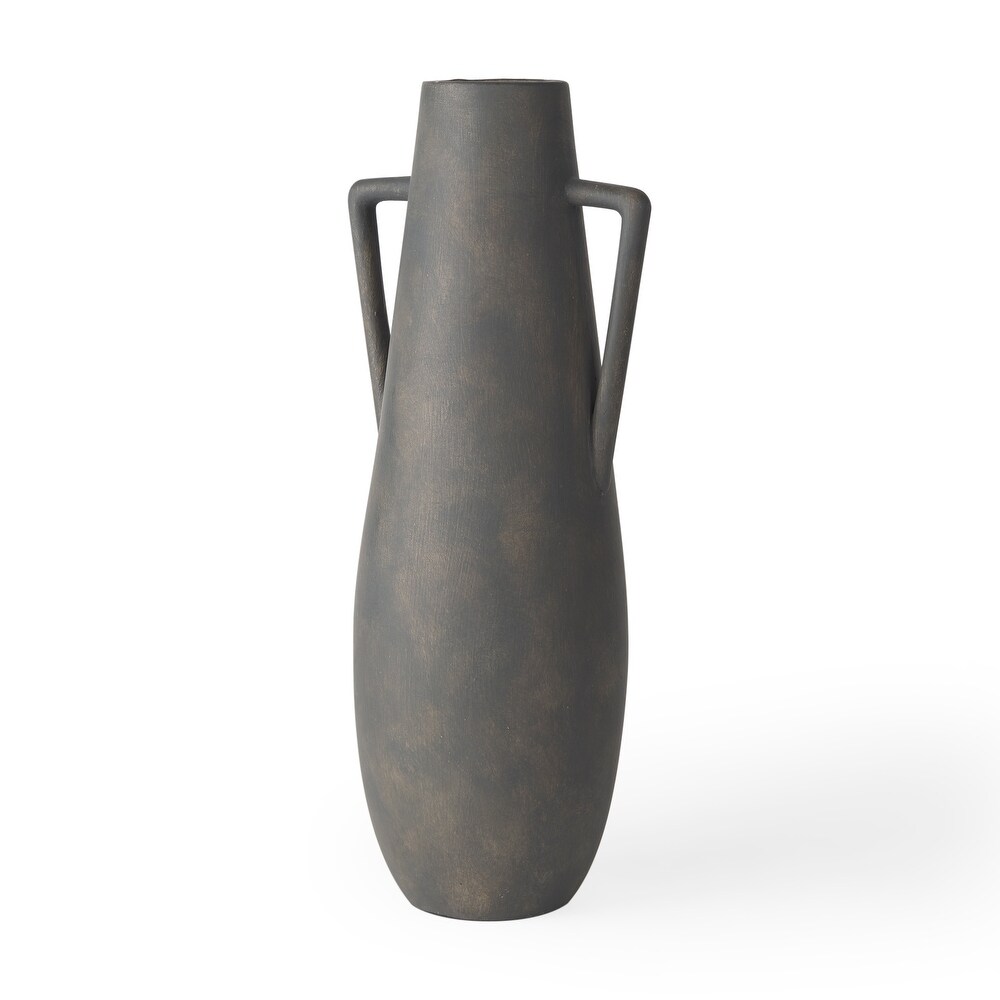 Kilian Brown And Gray Ceramic Double Ear Vase (17\