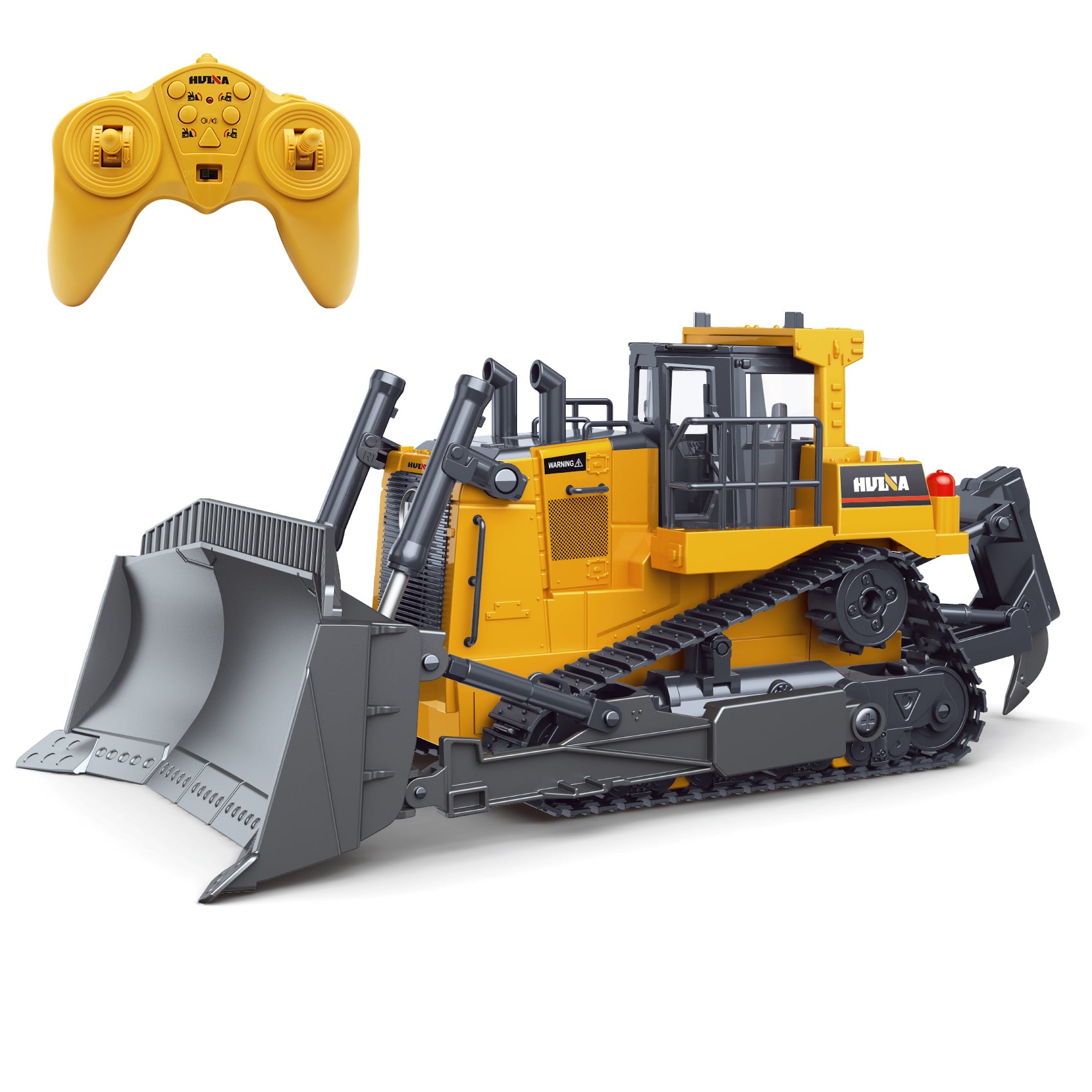 Fisca 1/16 Remote Control Bulldozer Toys for Kids， Children RC Dozer Front Loader Tractor Construction Vehicles