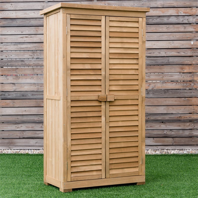 Canada Only - 63'' Tall Wooden Garden Storage Shed in Shutter Design