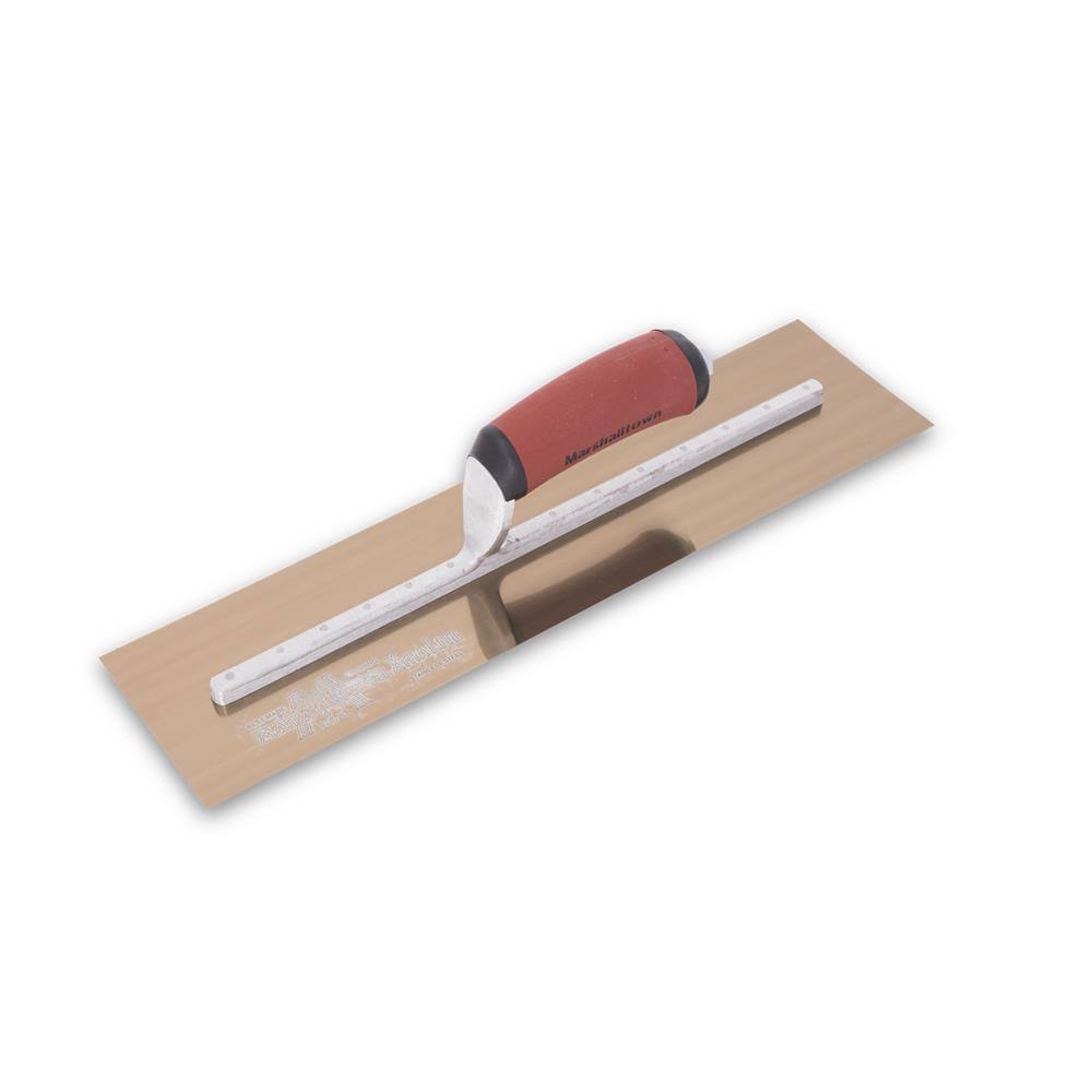 MARSHALLTOWN 18 in. x 4 in. Durasoft Handle Golden Stainless Finishing Trowel MXS81GSD