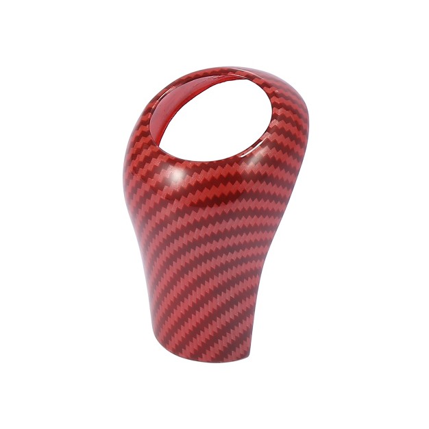 Unique Bargains Car Gear Shift Knob Cover Sticker Carbon Fiber Pattern For Mercedes benz Red 1pc