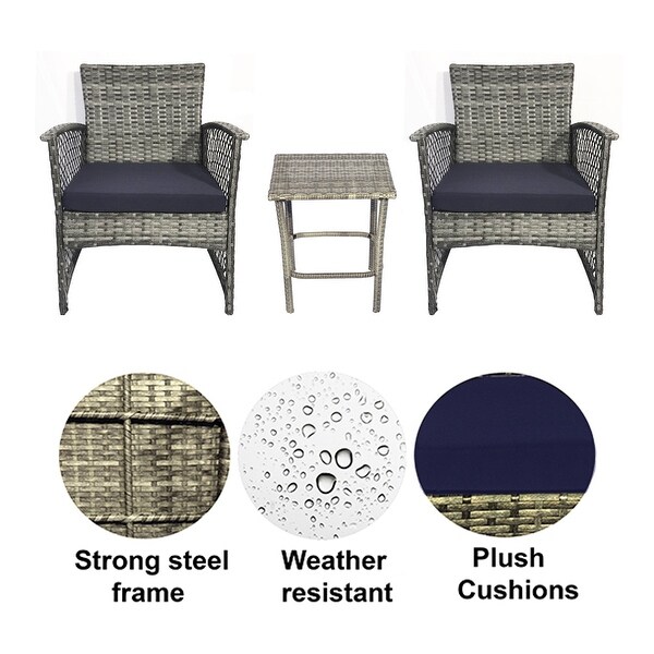 Heritage Outdoor 3piece Wicker Bistro Patio Set