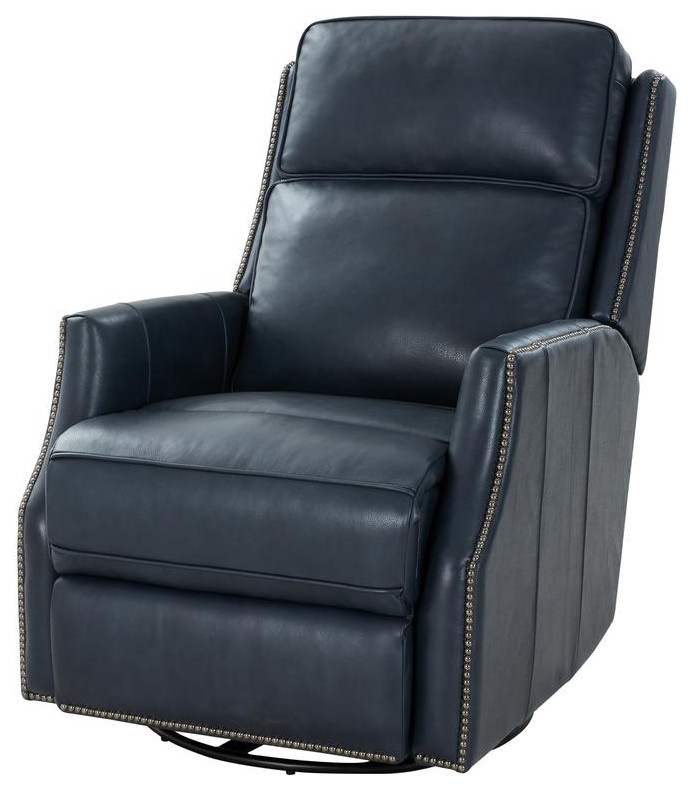 8 1120 Aniston Swivel Glider Recliner  Navy Blue   Contemporary   Recliner Chairs   by BisonOffice  Houzz