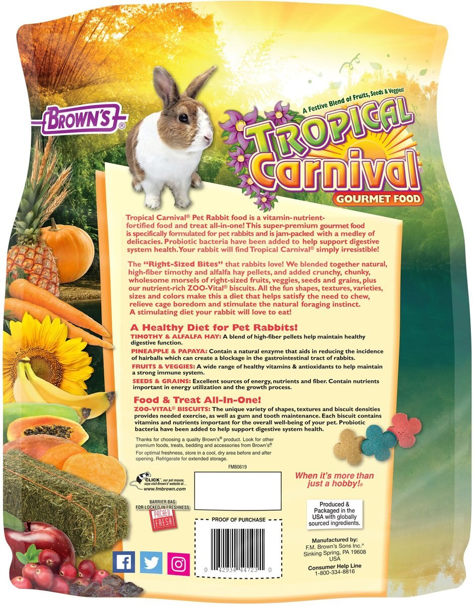 Brown's Tropical Carnival Gourmet Rabbit Food