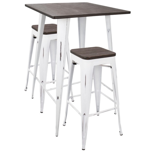 3pc Oregon Industrial Pub Dining Set Homesessentials