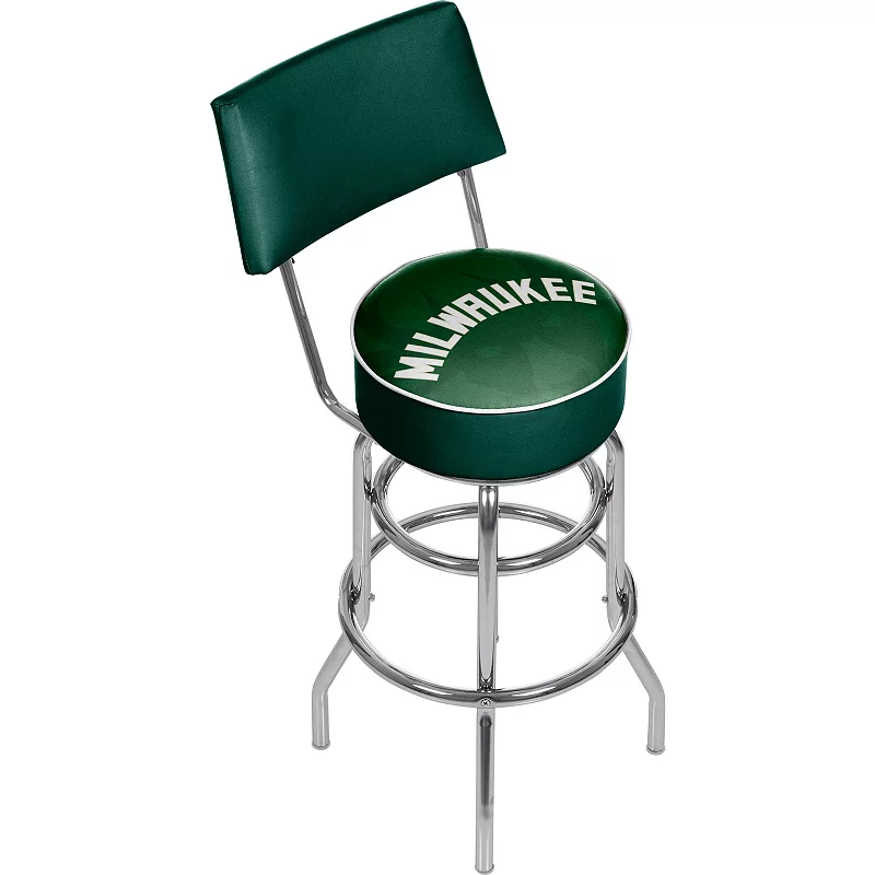 MW Bucks Padded Swivel Bar Stool with Back