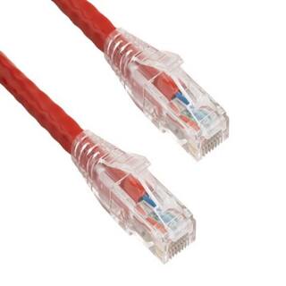 SANOXY 1 ft. Cat6 550 MHz UTP Ethernet Network Patch Cable with Clear Snagless Boot Red SNX-CBL-LDR-C6117-7001