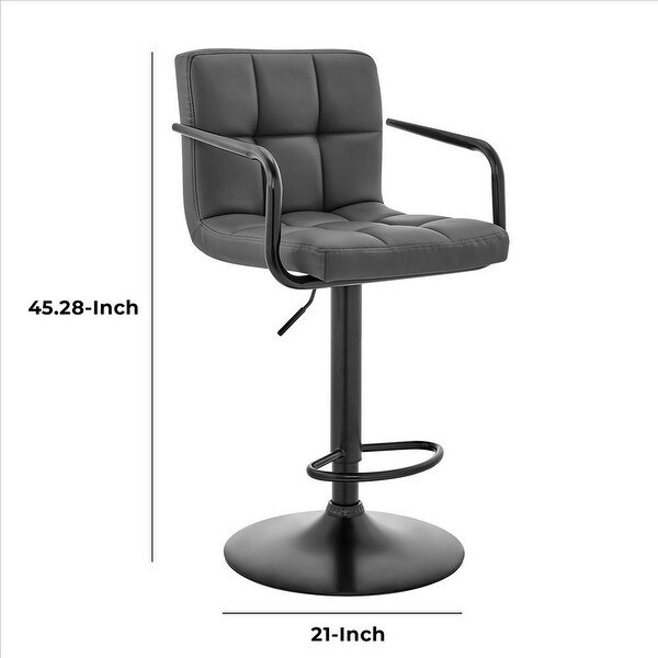 20 Inch Metal and Leatherette Swivel Bar Stool