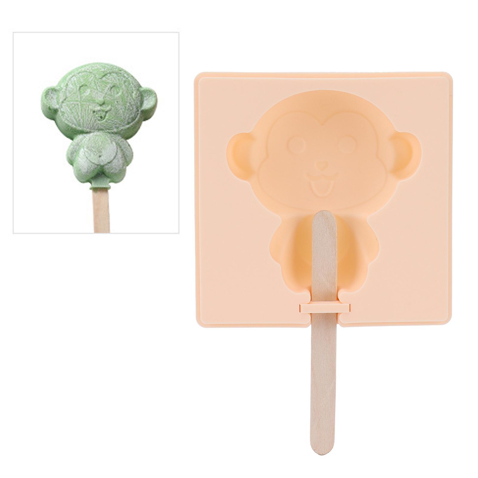 Silicone Ice Cream Mold， Cute Pig Shaped Ice Cream Tray Holder Easy To Release Flexible Ice Cream Maker With 20 Pcs Stick For Kitchen， Home[f]