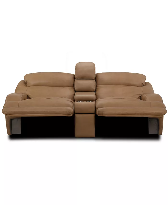 Furniture CLOSEOUT! Daventry 97 3-Pc. Leather Sectional Sofa With 2 Power Recliners Power Headrests Console And USB Power Outlet