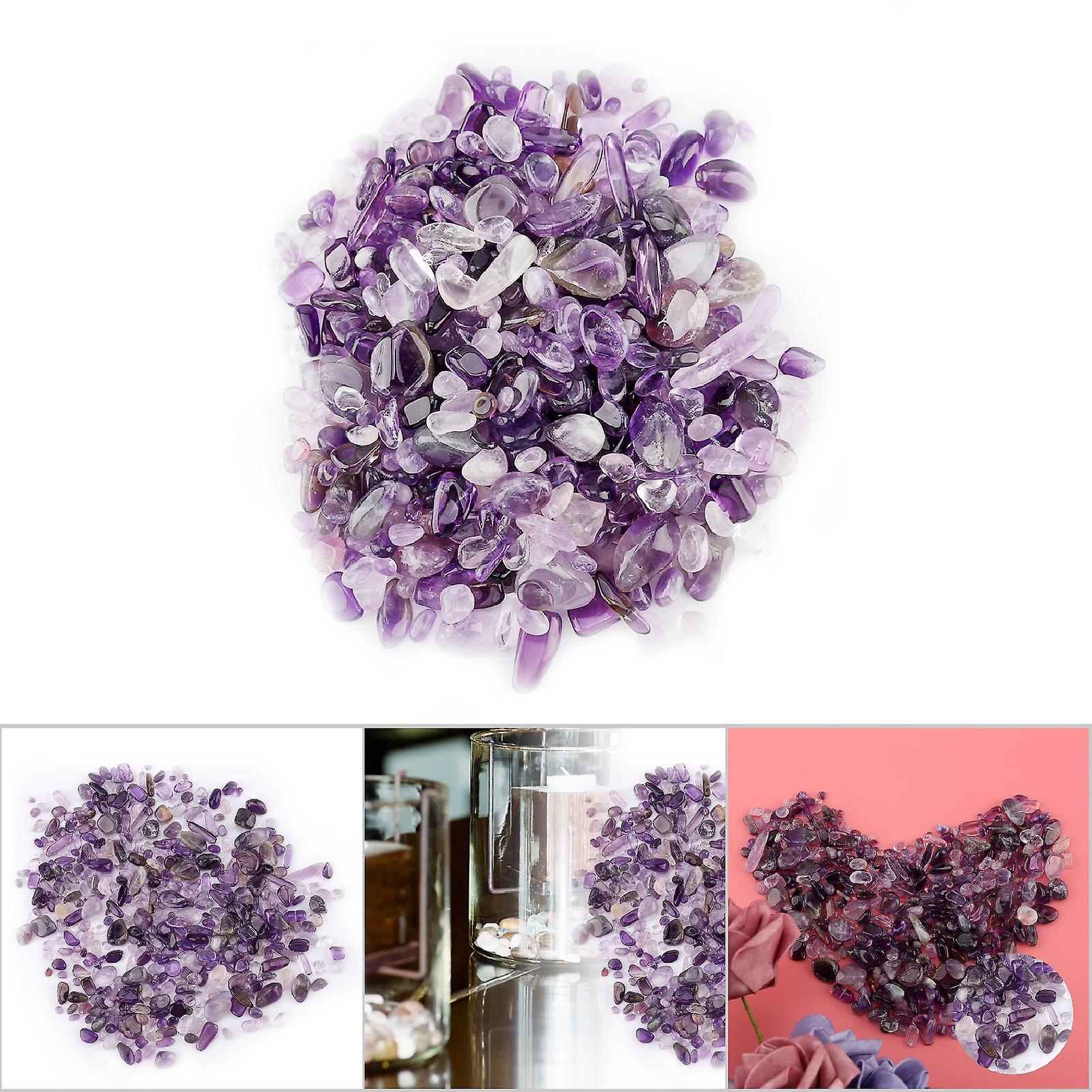 Tumbled Stone Chips Crushed Natural Crystal Quartz Pieces(purple)