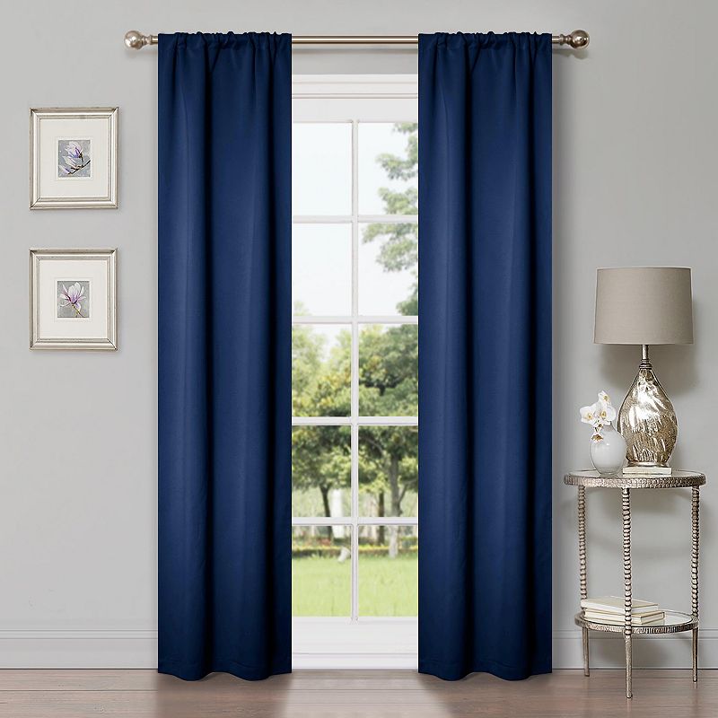 Superior Solid Insulated Thermal Blackout Rod Pocket Curtain Set