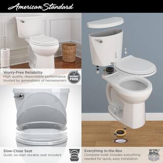 American Standard Reliant 2-Piece 1.28 GPF Single Flush Round Toilet with Slow Close Seat in White 3332128S.020