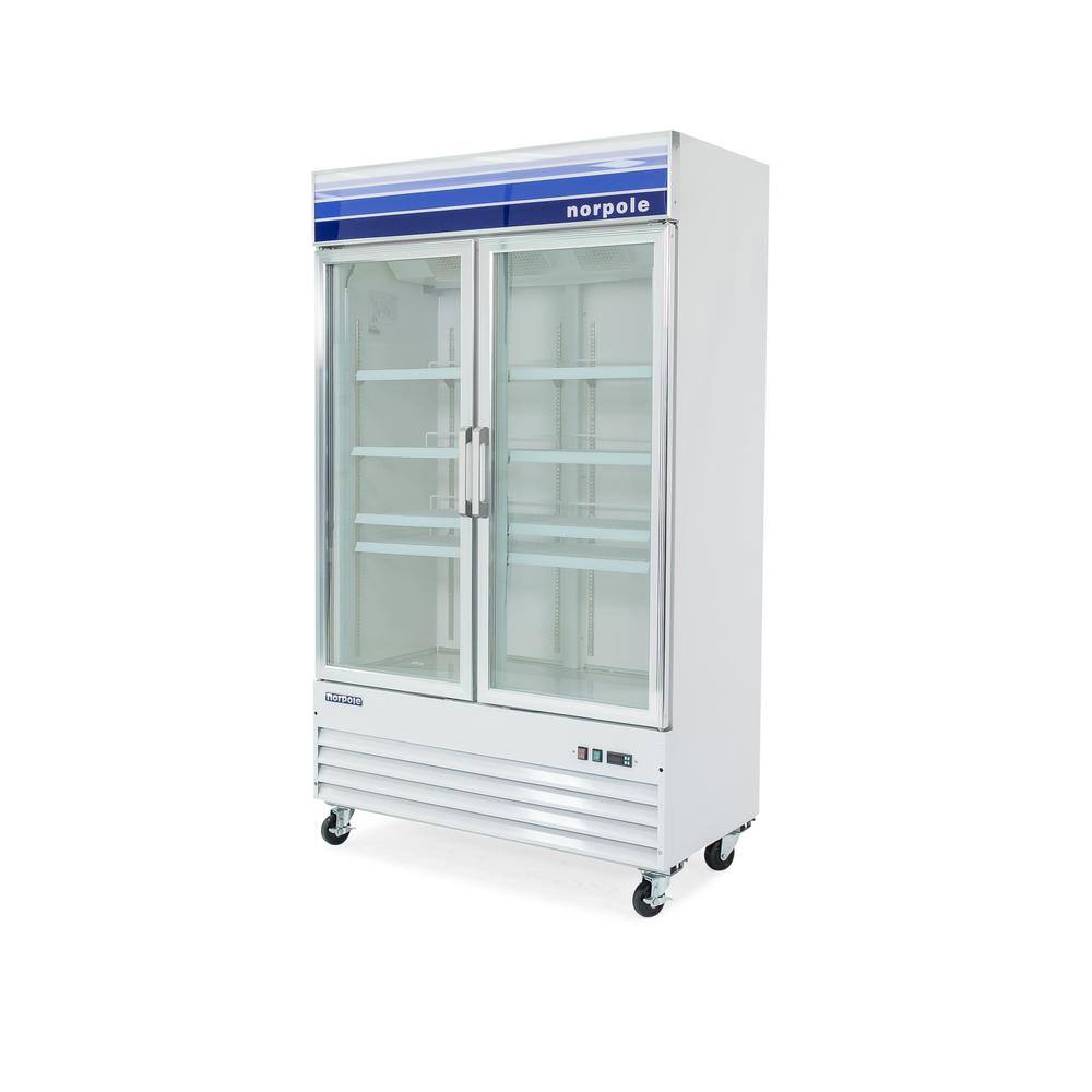 Norpole 29 cu. ft. Glass Door Reach-In Commercial Merchandiser Upright Freezer in White NPGF2-S