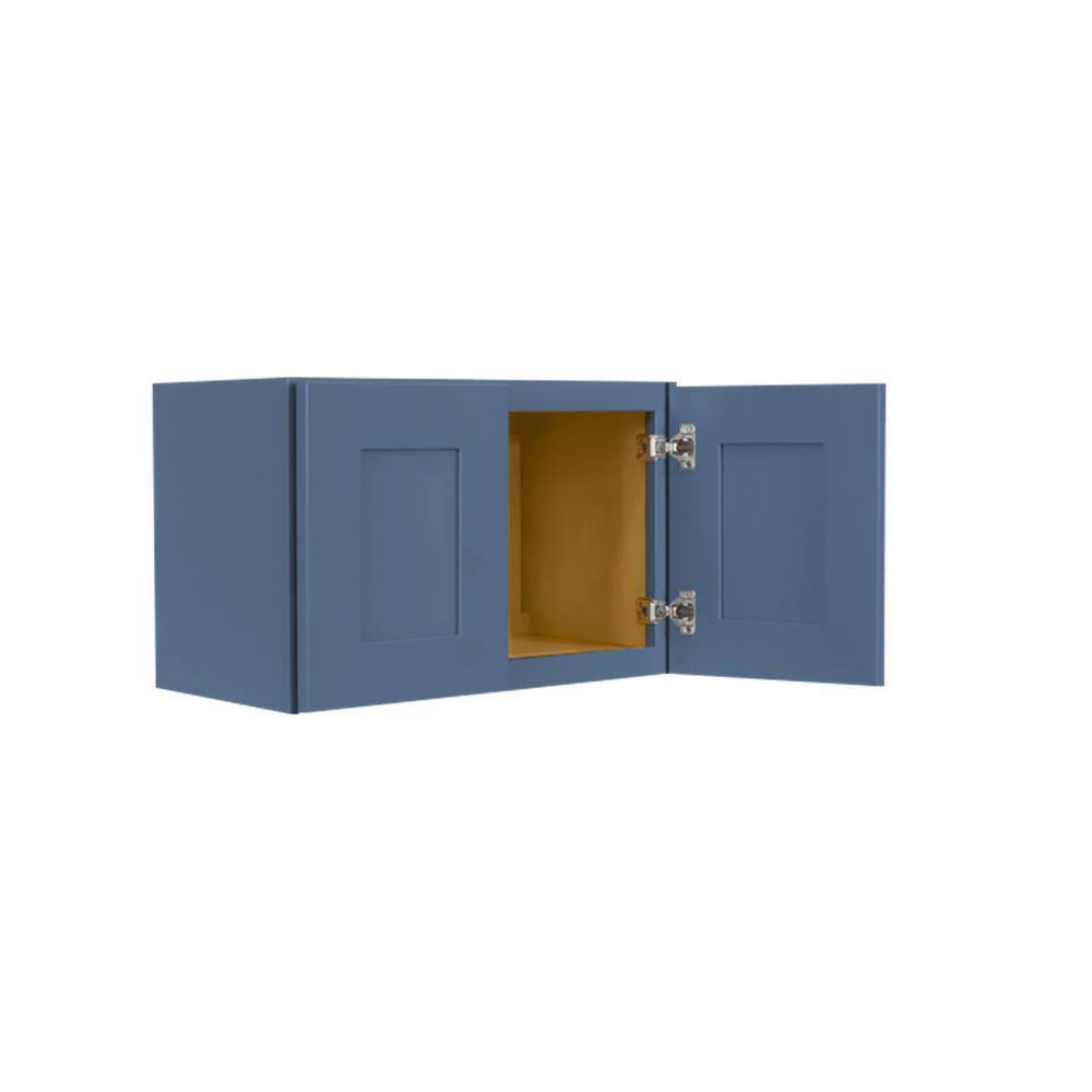 LIFEART CABINETRY Lancaster Blue Plywood Shaker Stock Assembled Wall Kitchen Cabinet 24 in. W x 12 in. H x 12 in. D ALB-W2412