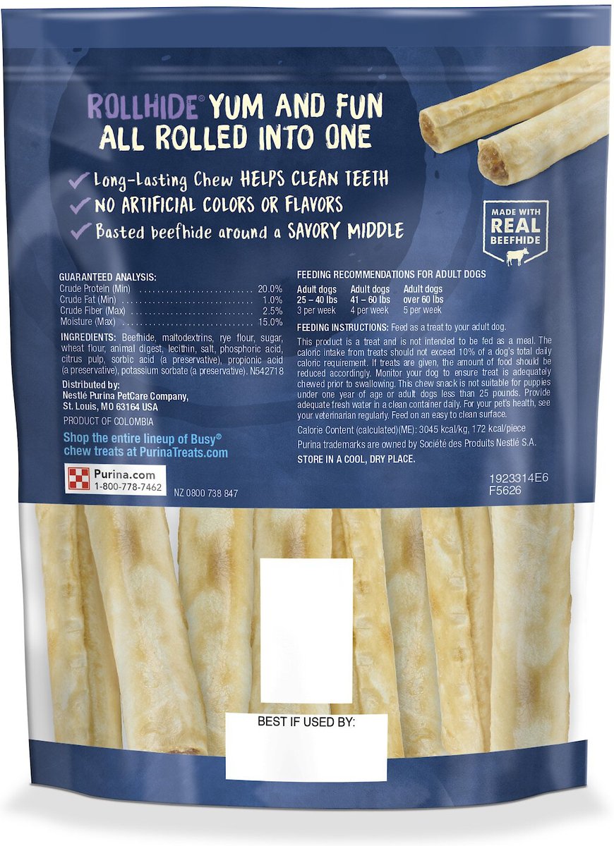 Purina Busy Bone Rollhide， Long-Lasting Small/Medium Dog Treat