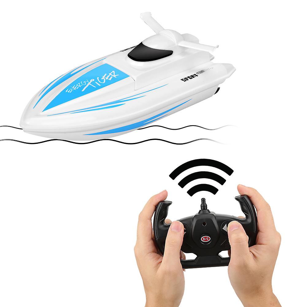 4 Channel 2.4g Waterproof Remote Control Yacht High Simulation Boat Model Children Toy (blue)