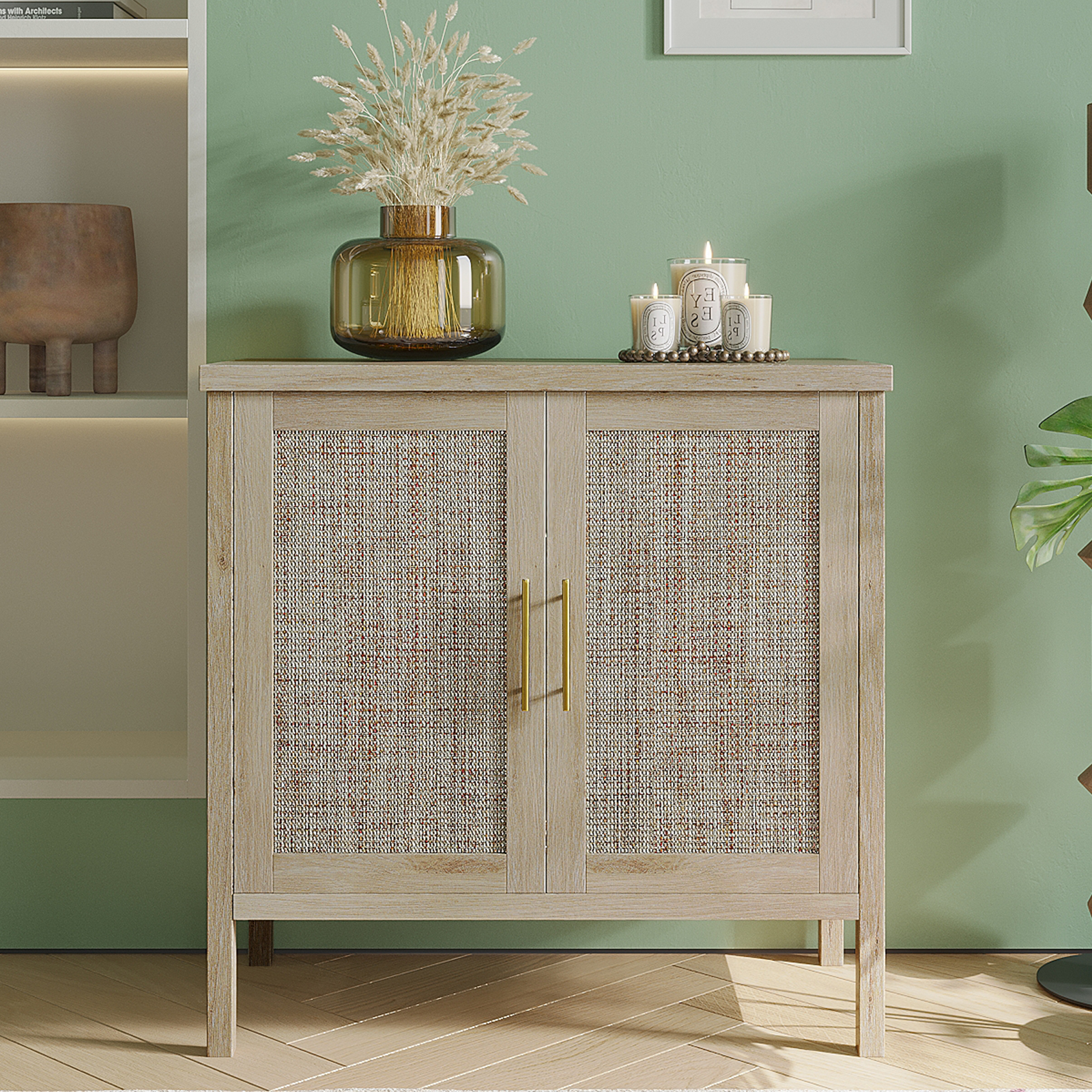 Rattan Storage Cabinet Hallway Rattan Buffet Cabinet Sideboard