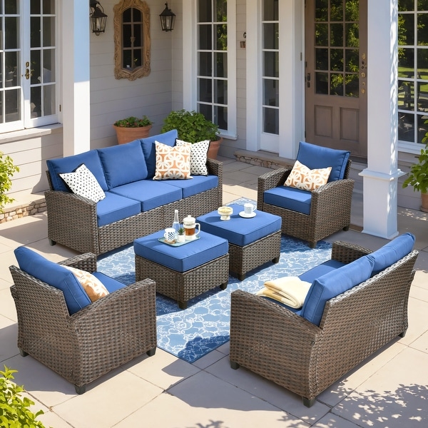 XIZZI Patio Rattan Wicker Furniture Conversation Set