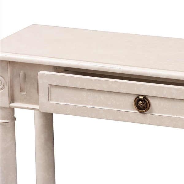 Farmhouse Whitewashed 1-Drawer Console Table by Baxton Studio