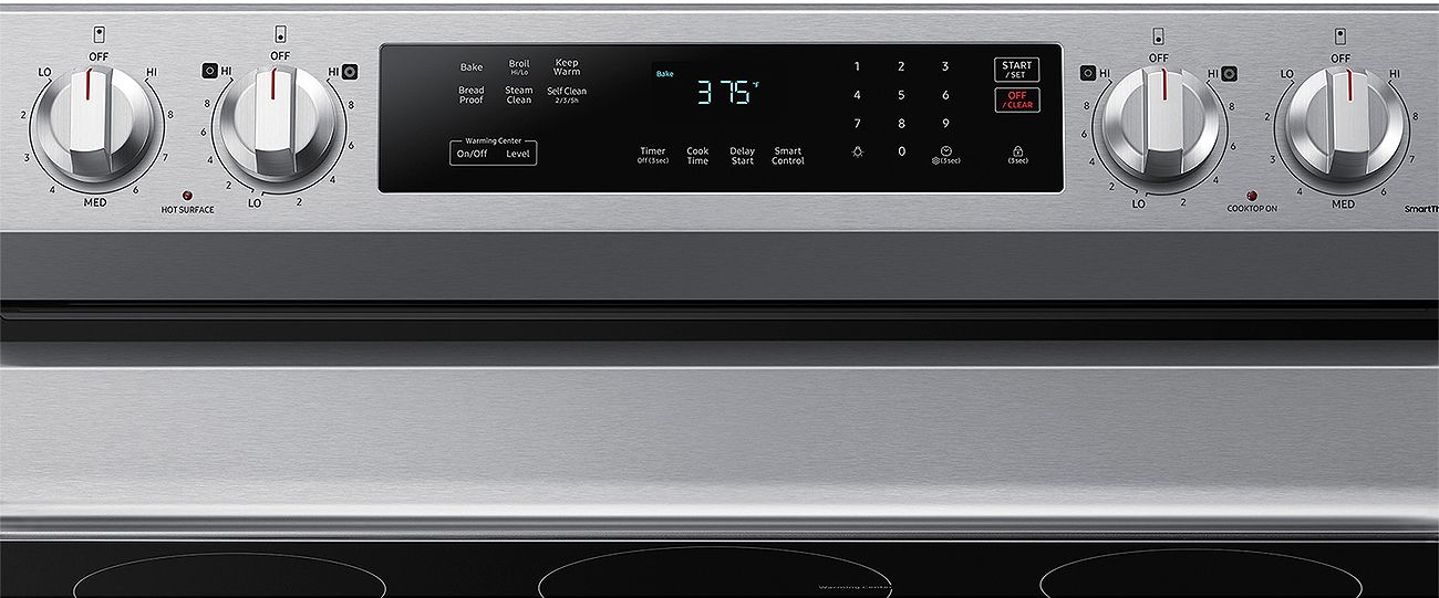  6.3 Cu. Ft. Stainless Steel Smart Freestanding Electric Range With Rapid Boil and Self Clean