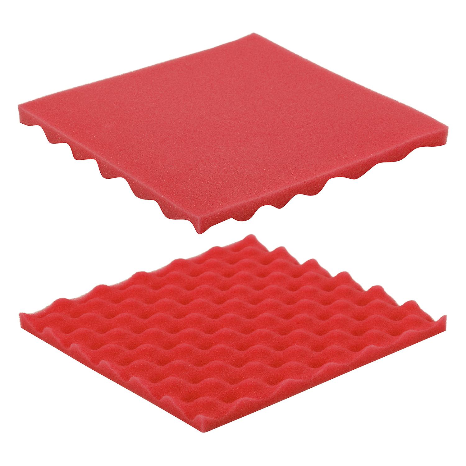 Studio Acoustic Foams Panels Sound Insulation Foam 30 * 30cm/ 12 * 12in， Pack Of 24pcs， Red Red Pack Of 24pcs