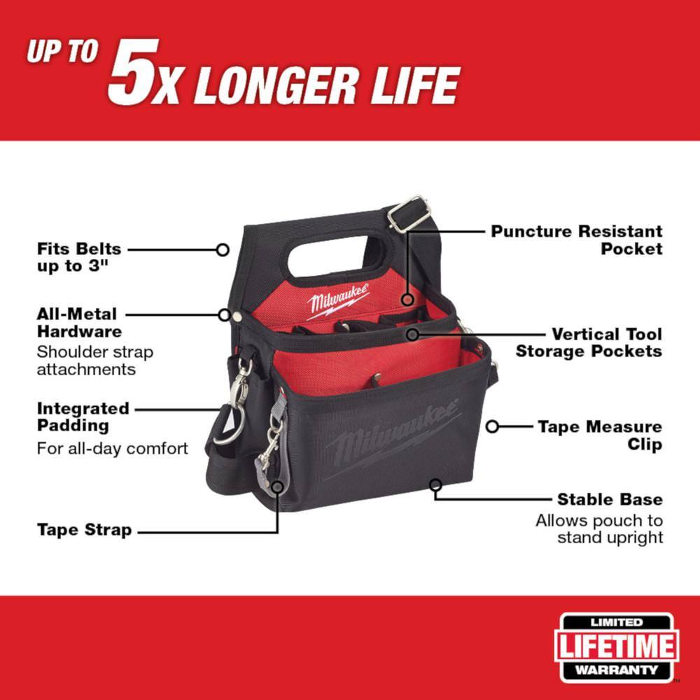 MW General Contractor Work Belt with Suspension Rig  15-Pocket Electricians Work PouchHolster with Quick Adjust Belt 48-22-8120-48-22-8112