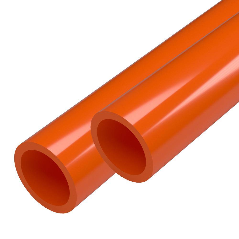 Formufit 1-14 in. x 5 ft. Orange Furniture Grade Schedule 40 PVC Pipe (2-Pack) P114FGP-OR-5x2