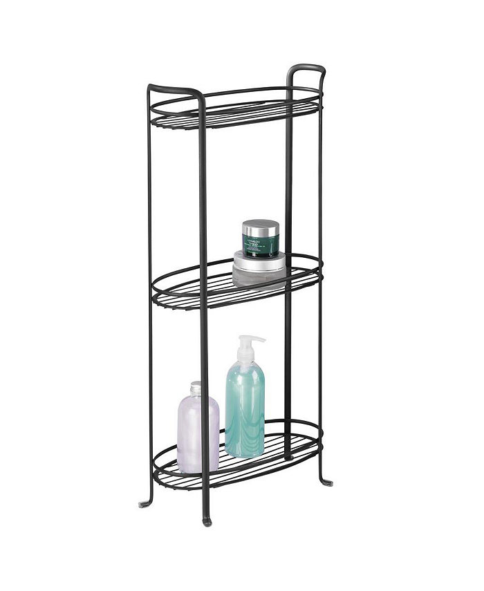 mDesign Axis 3-Tier Vertical Standing Bathroom Shelving Unit Tower