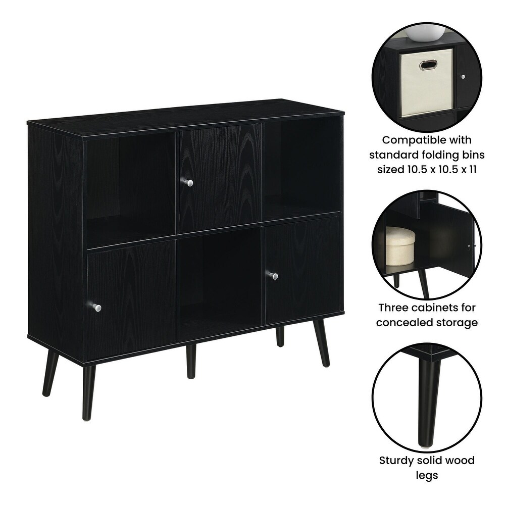 Convenience Concepts Xtra Storage 3x2 3 Door Cabinet Console Table