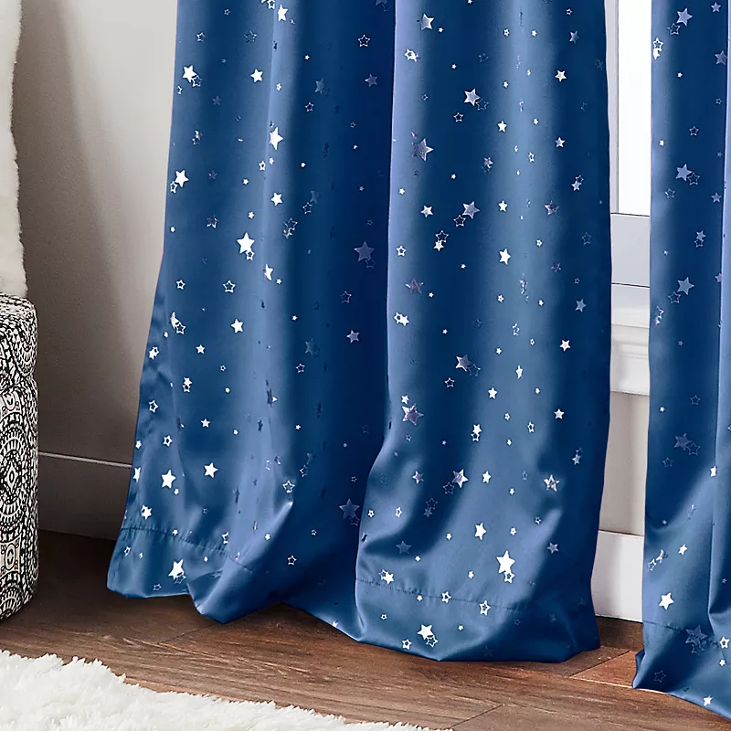 Window Curtainworks 1-Panel Starry Night Room Darkening Window Curtain