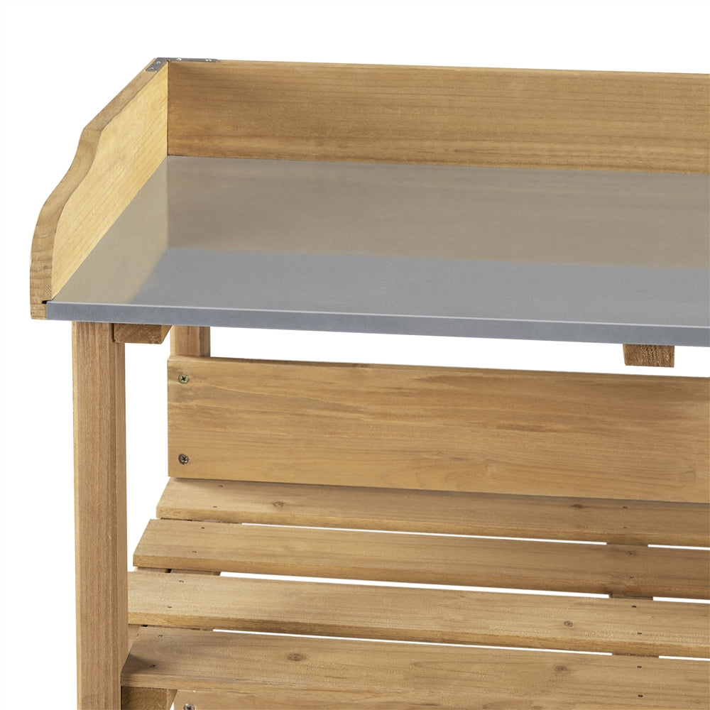 Topeakmart Wood Fir, Plastic and Metal Potting Bench