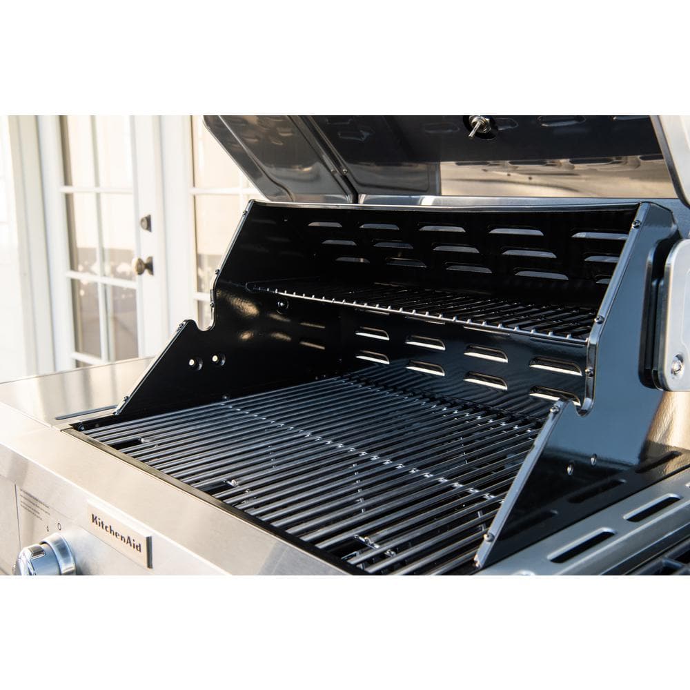 KitchenAid 3-Burner Propane Gas Grill in Stainless Steel with Ceramic Sear Side Burner 720-0953L