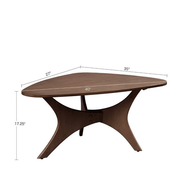 Blaze Triangle Wood Coffee Table Pecan