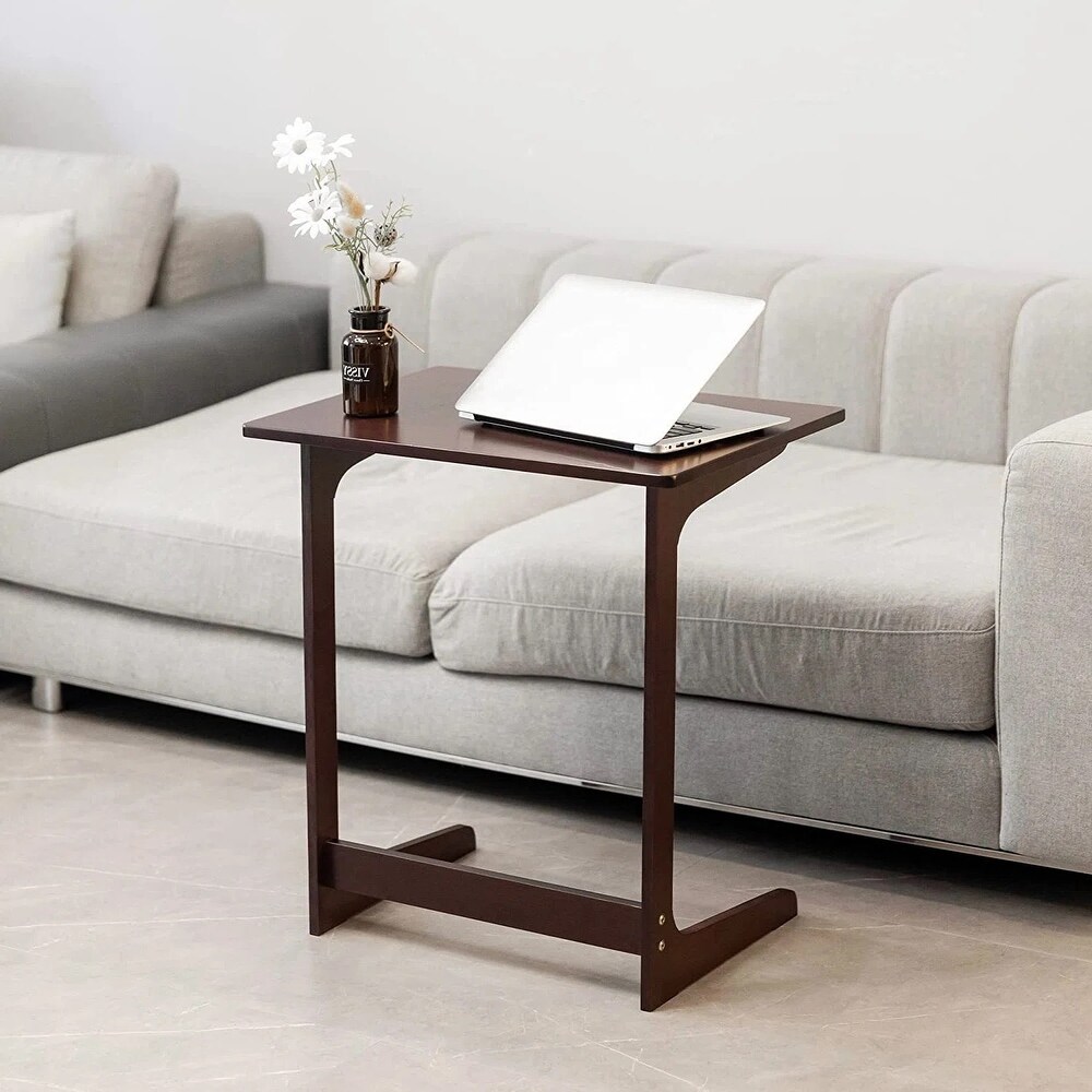 C Shaped End Table  Side Table for Sofa  Couch Table  Small TV Tray Table for Living Room  Bedroom