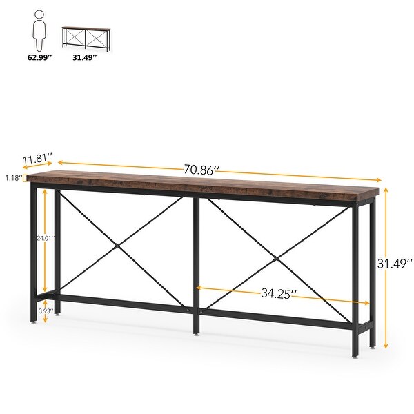 Narrow Entryway Table，Long Console Sofa Table for Living Room