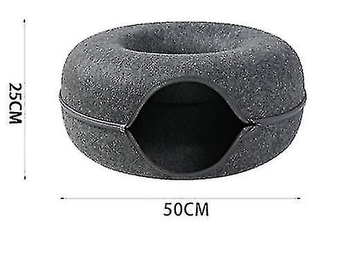 1 Pcs Pet Tunnel Donut Cat Bed(dark Gray)