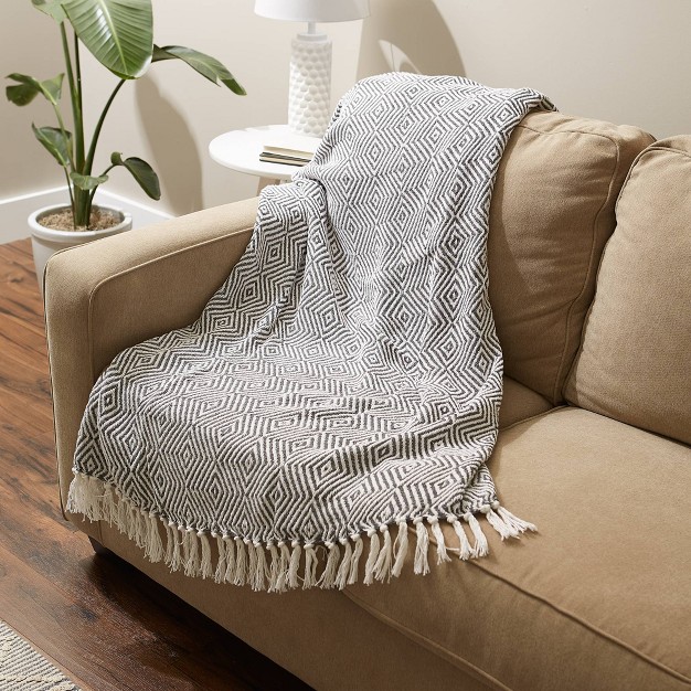 Diamond Geometric Throw Blanket Design Imports