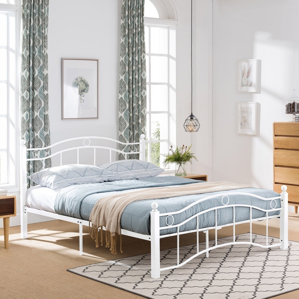 Bouvardia Contemporary Iron Bed Frame by Christopher Knight Home