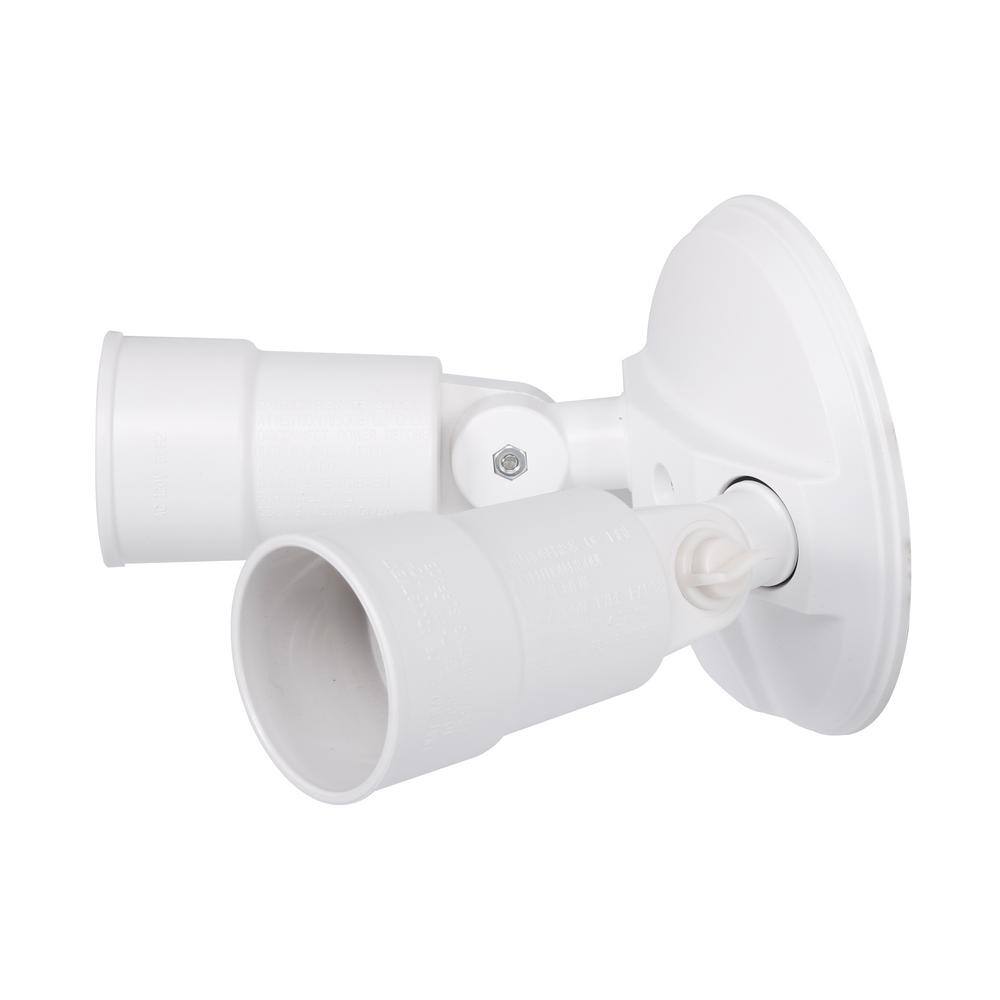 Honeywell Dual Head Outdoor Flood Light in White Finish (2-Pack) NO0000B20610-2