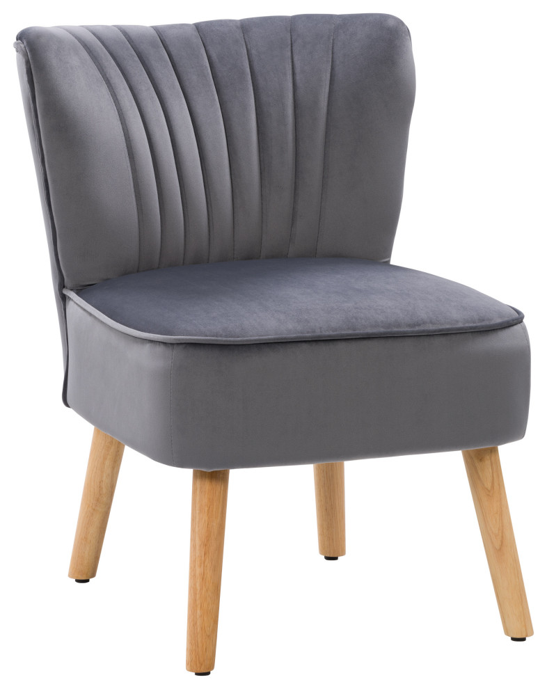 CorLiving Lynwood Velvet Accent Chair   Midcentury   Armchairs And Accent Chairs   by CorLiving Distribution LLC  Houzz