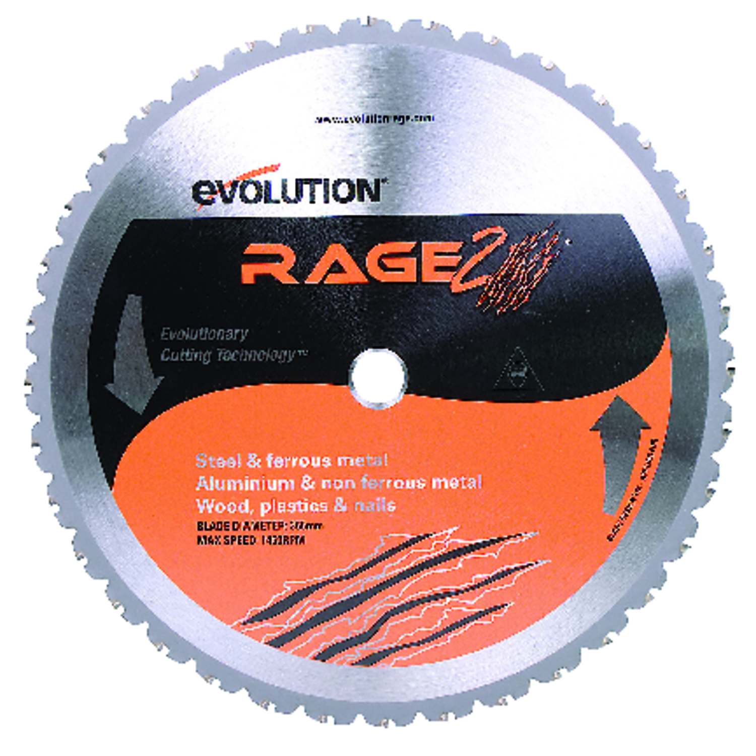 Evolution 14 in. D X 1 in. Rage 2 Carbide Tipped Steel Circular Saw Blade 36 teeth