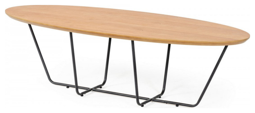 Lambros Industrial Large Oak Coffee Table   Transitional   Coffee Tables   by V.S.D Furniture  Houzz